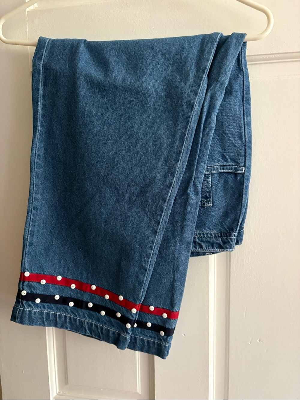 Christopher & Banks high-rise ankle jeans with Red, White & Blue Trim
